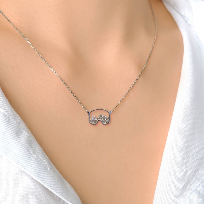 Colisco Mountains Colorado Necklace, White Gold
