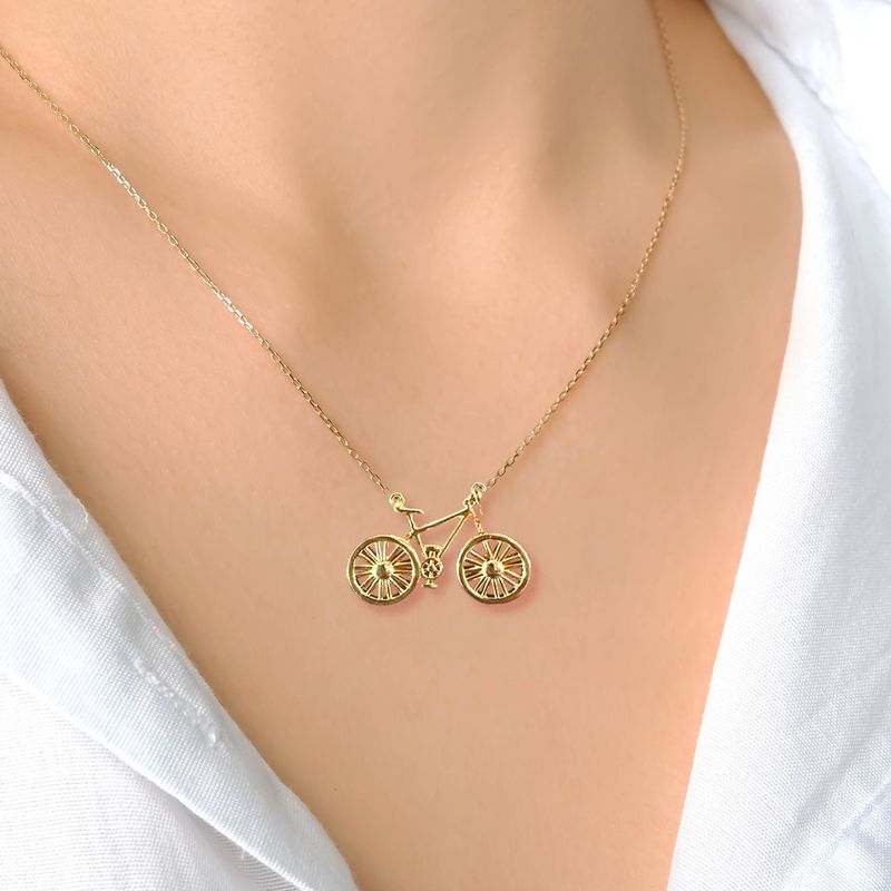 Colisco Bike Necklace, Gold