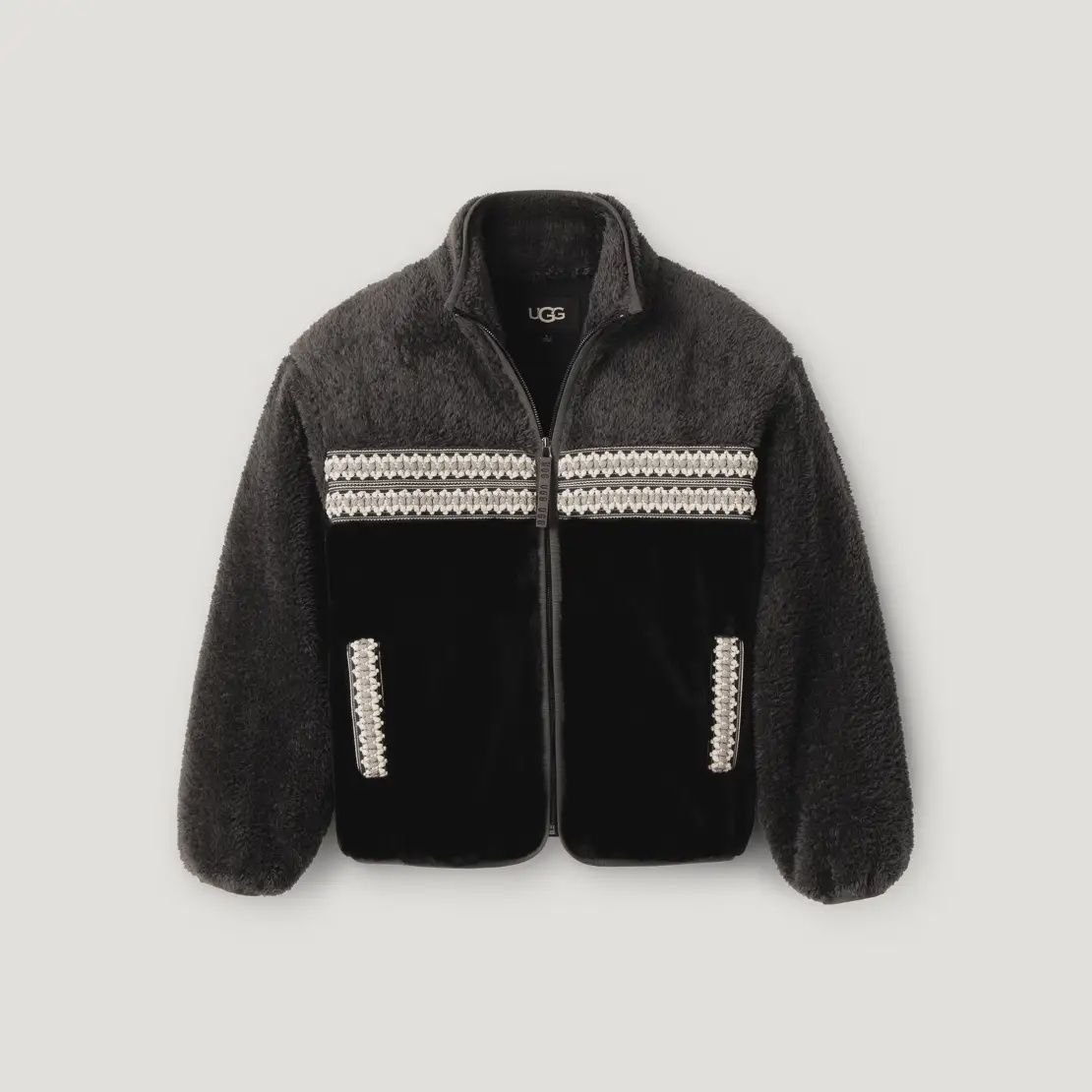 Women's Marlene Sherpa Jacket Heritage Braid Black 164331, Color: Black Heritage Braid Li, Size: S