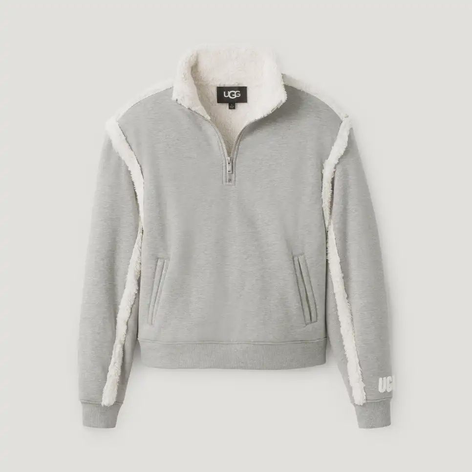 Women's Lydi Bonded Fleece Half Zip_Grey Heather, Color: Grey Heather, Size: XS