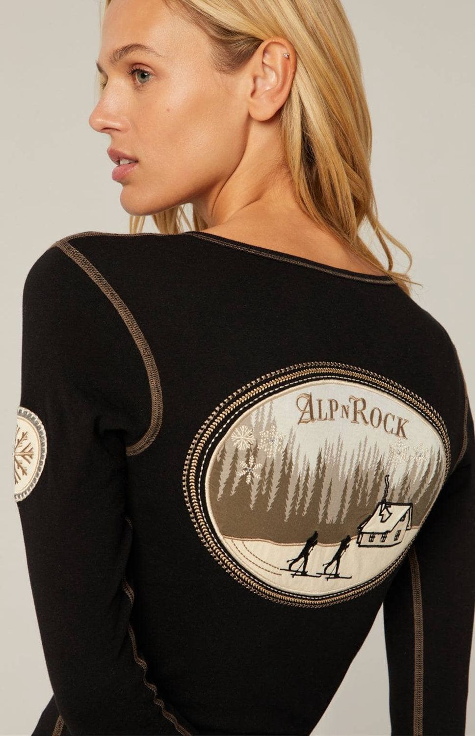 Nelia Henley Shirt | Black/birch 153670
