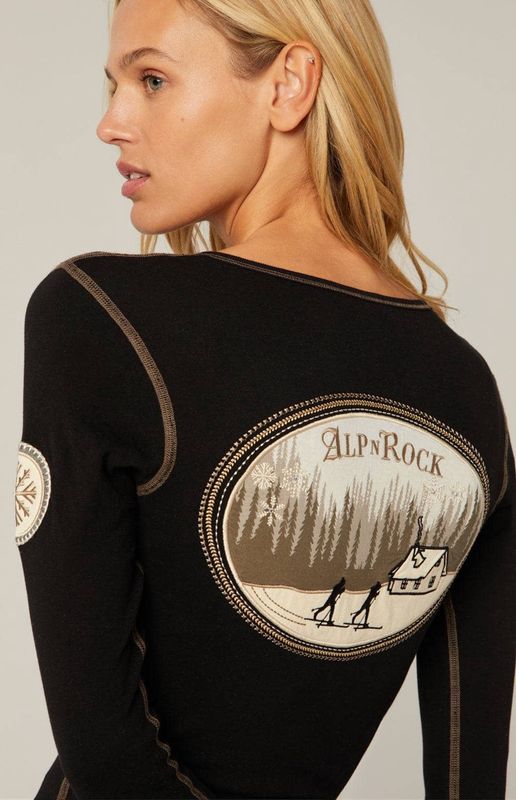 Nelia Henley Shirt | Black/birch 153670