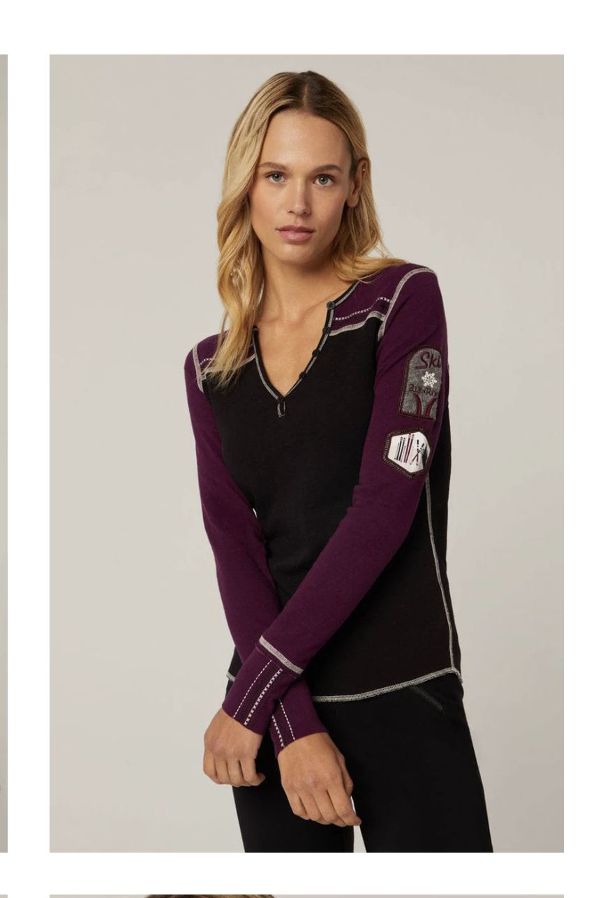 Rassa Henley | Black/purple 153674
