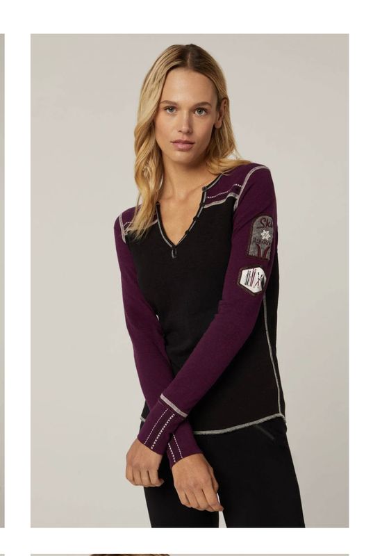 Rassa Henley | Black/purple 153674