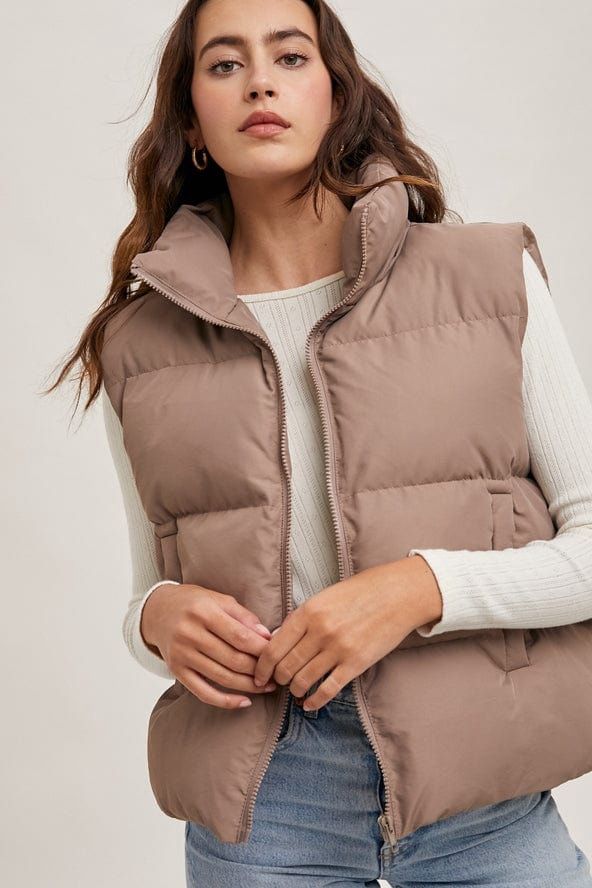 Zipper Front Puffer Vest 164383