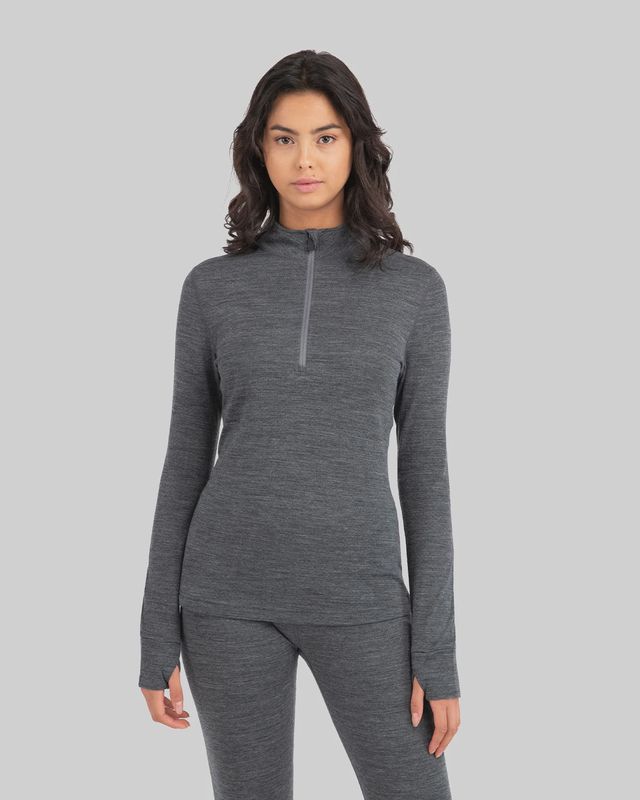 W 2.0 Ultra Merino 1/2 Zip, Charcoal Heather