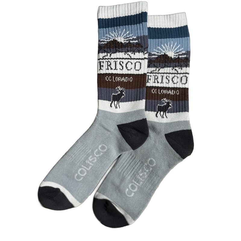 COLISCO Unisex Crew Socks - Blue Moose Frisco Colorado