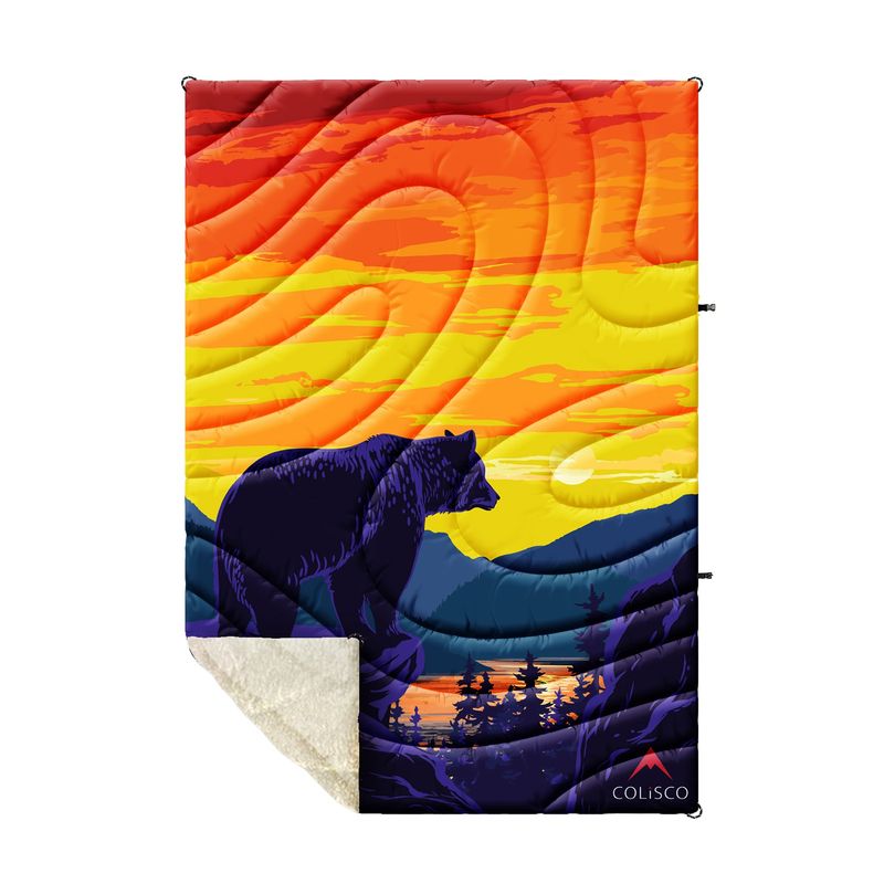 COLISCO Bear Horizon Mini Sherpa Eco-Performance Blanket - 28"x40"