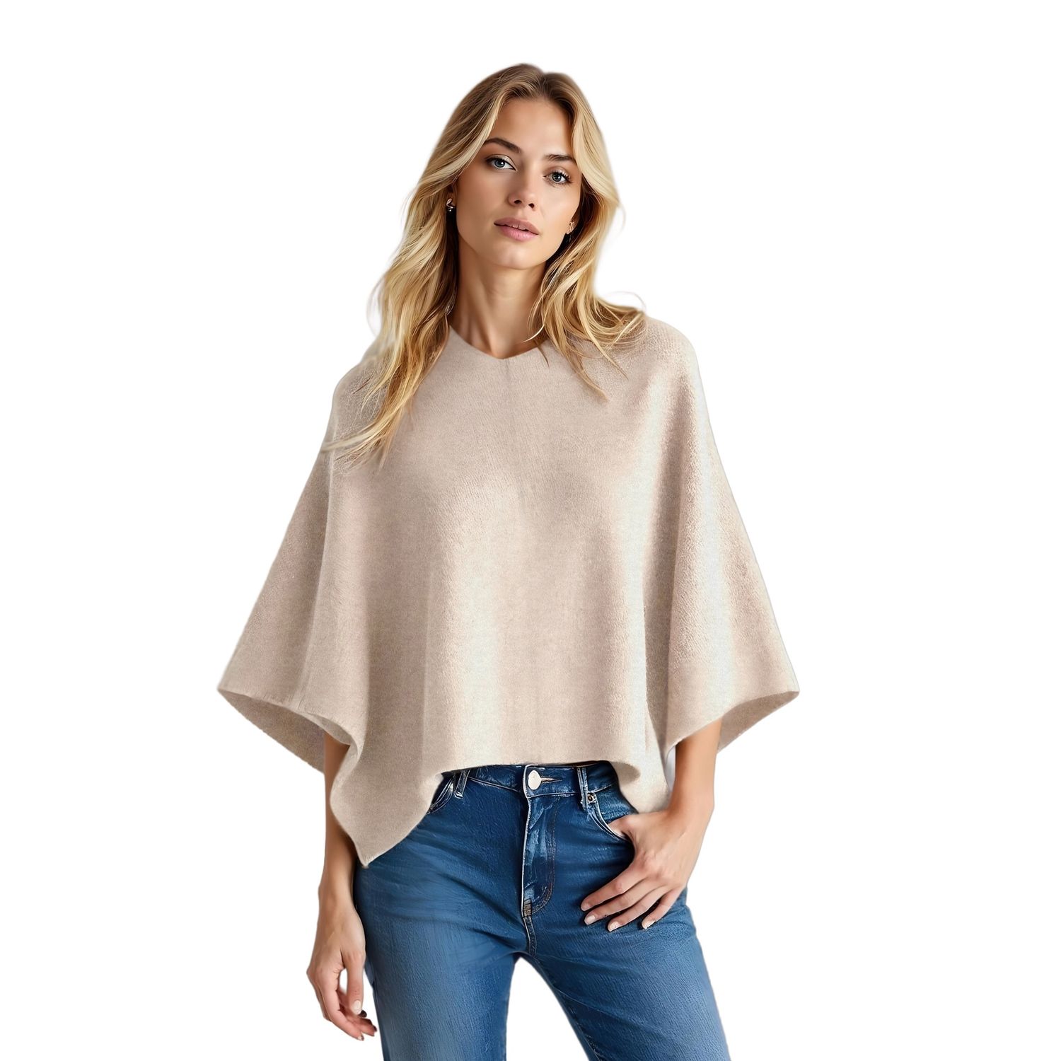 Colisco's Cashmere Blend Poncho, Camel 165143, Color: Camel, Size: O/S