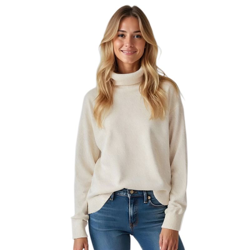 Colisco&#39;s 100% Pure Cashmere  Turtleneck, Ivory 165154