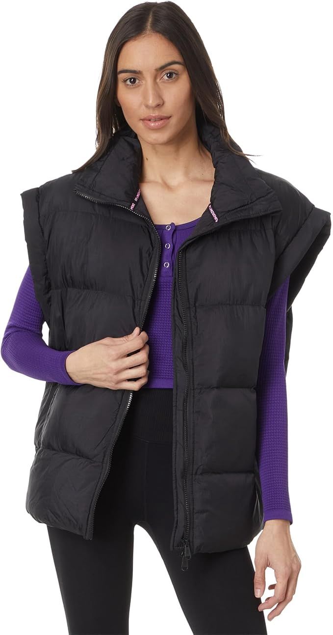 Free People Women&#39;s in A Bubble Puffer Vest, Black, Color: Black, Size: L