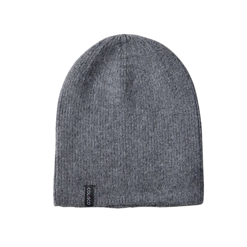 Colisco Women’s Cashmere Blend Classic Winter Beanie, Soft Knit Hat for Cold Weather, Dark Grey