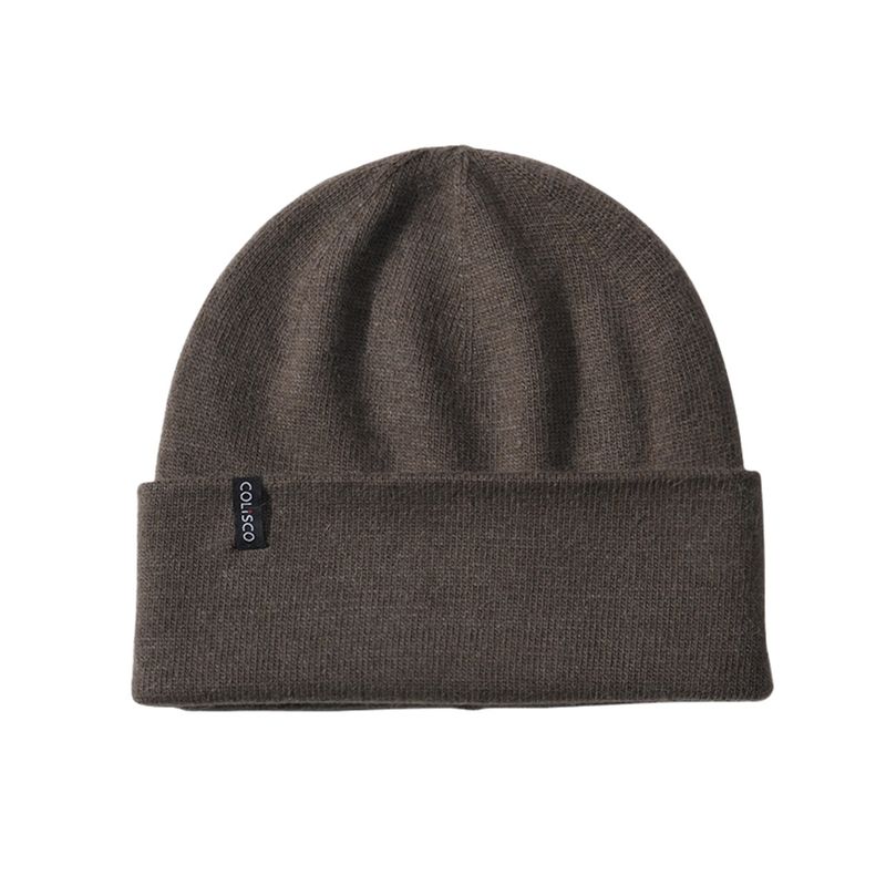 Colisco Soft Warm Cuff Men's Beanie, Cozy Winter Knitted Beanie Hat, Brown