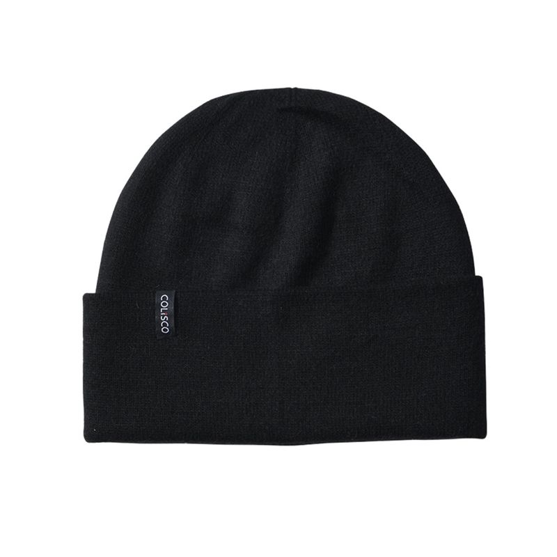 Colisco Soft Warm Cuff Men's Beanie, Cozy Winter Knitted Beanie Hat, Black