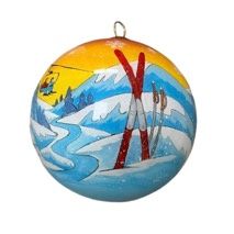 Colisco Skiing Hand Painted Glass Ornament – Elegant Holiday Décor and Year-Round Display