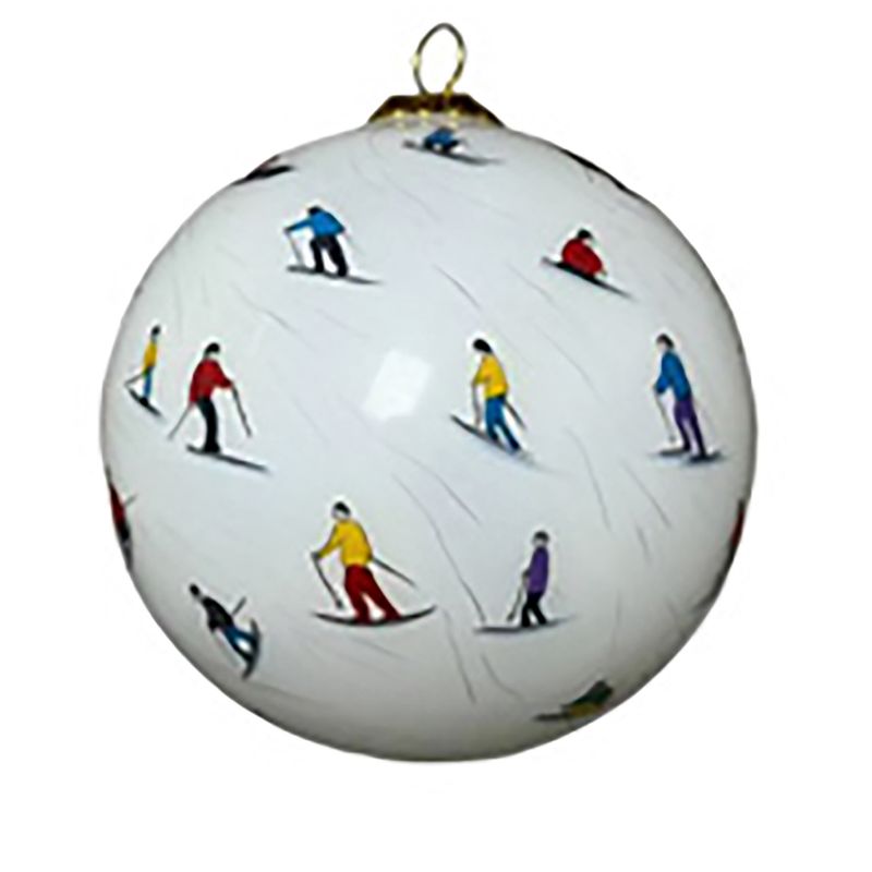 Colisco Ski Crowd Hand Painted Glass Ornament – Elegant Holiday Décor and Year-Round Display