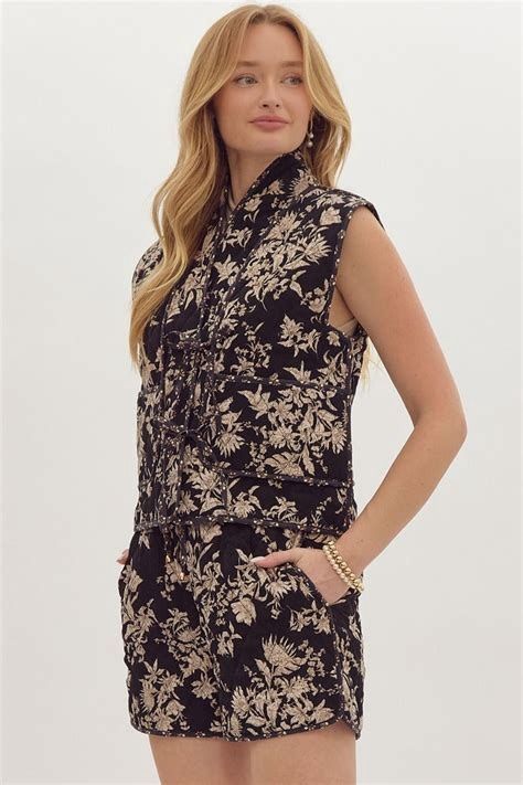Field Floral Quilted Vest 165464