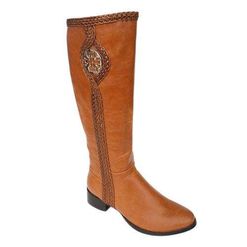Teagan Braided Back Tall Lthr Boots_107114, Color: Nero, Size: 41