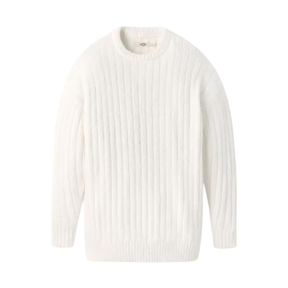 UGG Women&#39;s Riz Top Rib, Color: Cream, Size: L