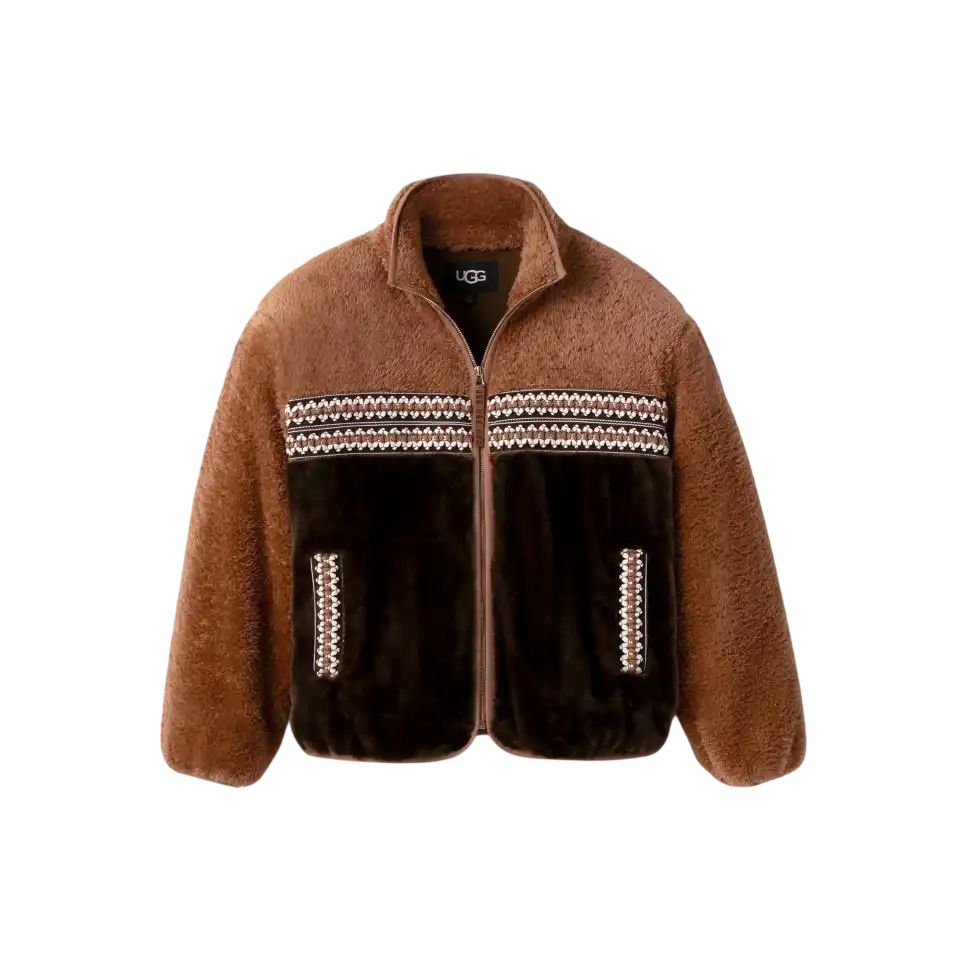 Women&#39;s Marlene Sherpa Jacket_163004, Color: Chestnut Heritag Braid li, Size: XS