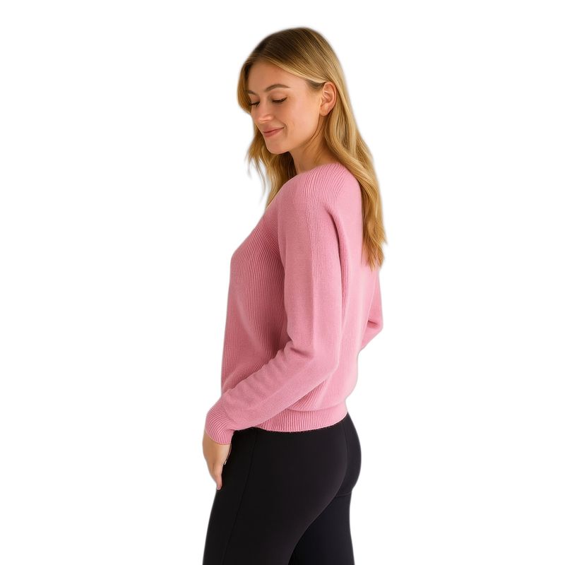 Colisco's 100% Pure Cashmere V Neck Sweater, Mauve