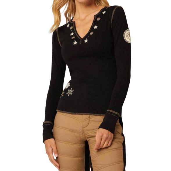 Nelia Henley Shirt | Black/birch 153670