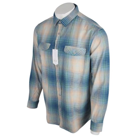 Central Coast LS Flannel Shirt 142534, Color: Storm Blue, Size: L