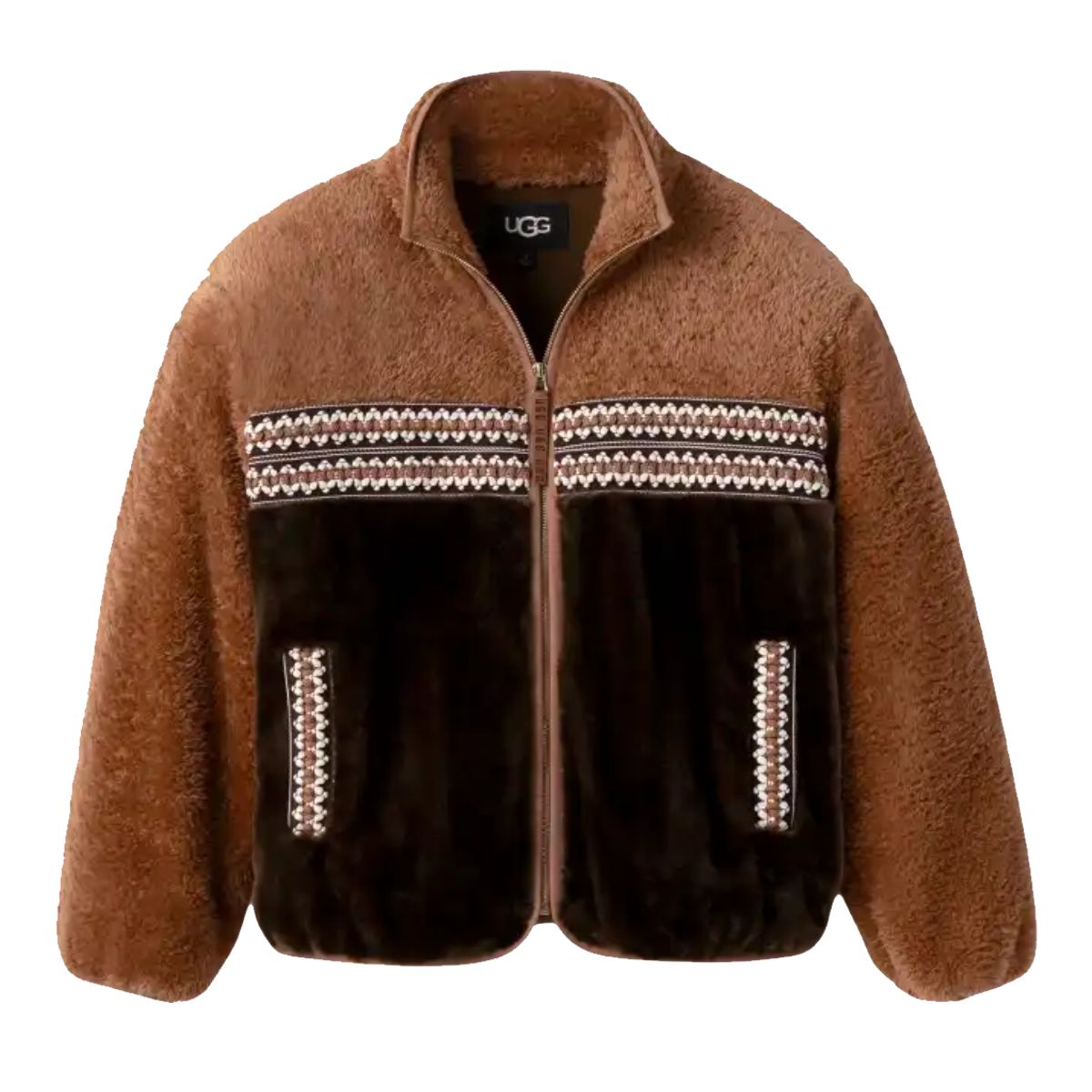 Women&#39;s Marlene Sherpa Jacket_163004, Color: Chestnut Heritag Braid li, Size: XS