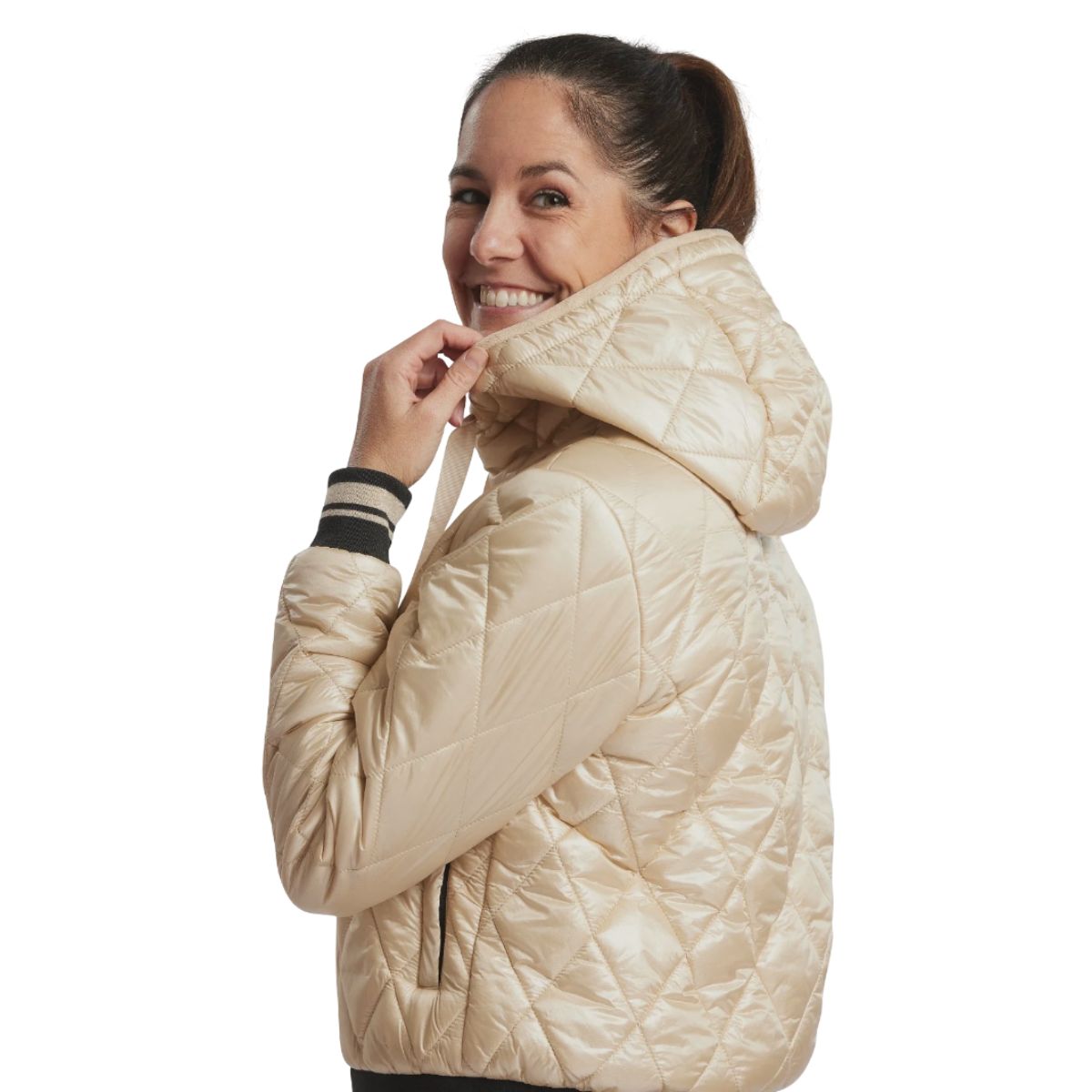 GABRIELA Hooded Women Jacket 162557, Color: Champagne, Size: XS