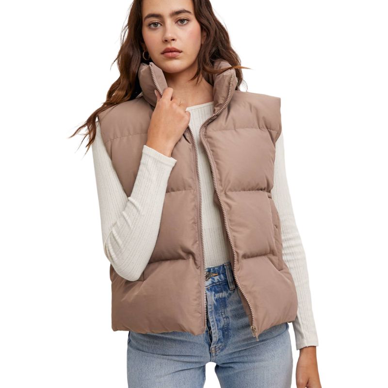 Zipper Front Puffer Vest 164383