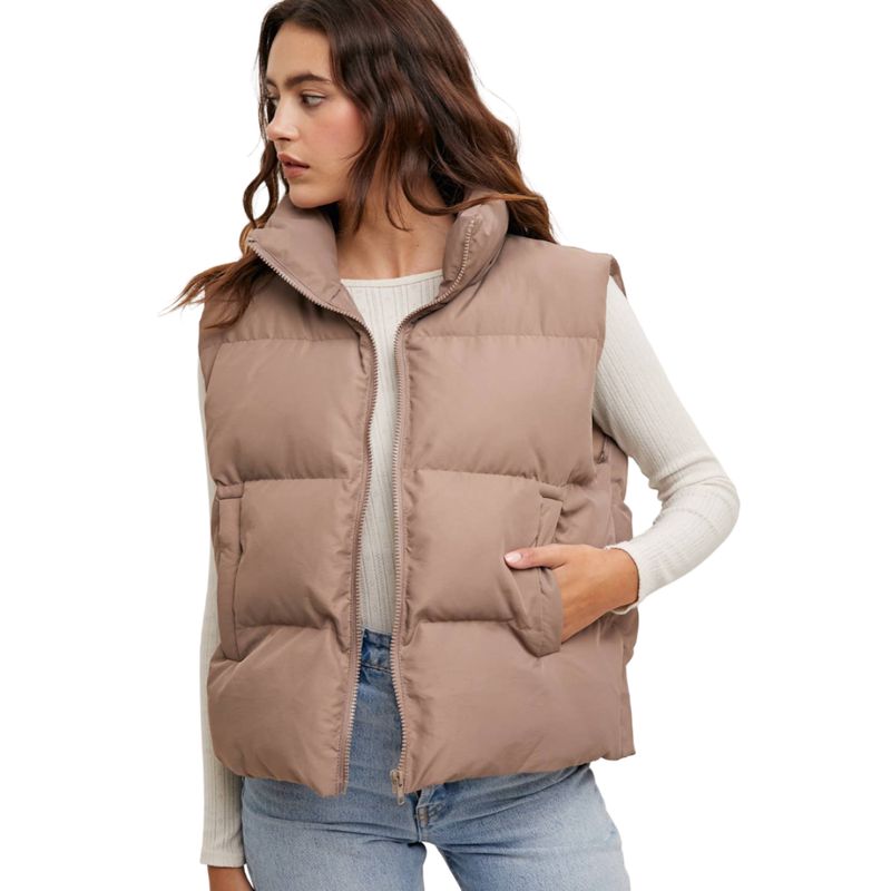 Zipper Front Puffer Vest 164383