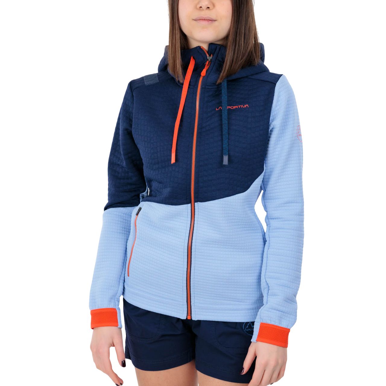 La Sportiva Women’s Method Hoody, Color: Stone/Blue/Deep Sea, Size: XS
