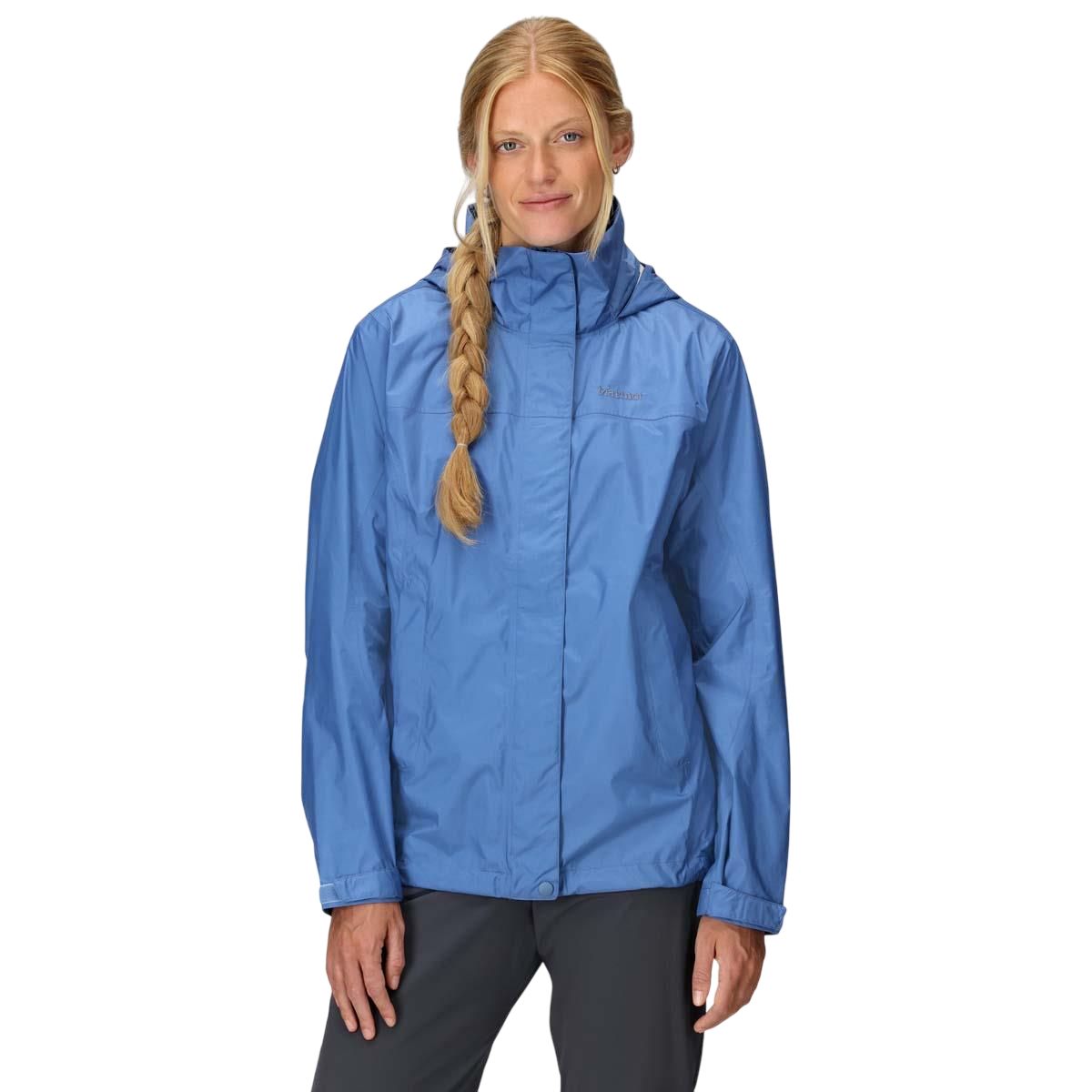 Marmot Women&#39;s PreCip Eco Rain Jacket 14444, Color: Rain Cloud Blue, Size: S