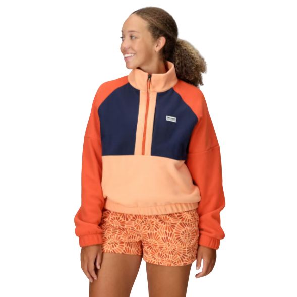 Marmot Women&#39;s Retro Rocklin 1/2-Zip Fleece 14326, Color: Fresh Apricot/Arctic Navy/Gnger Blossom, Size: XS