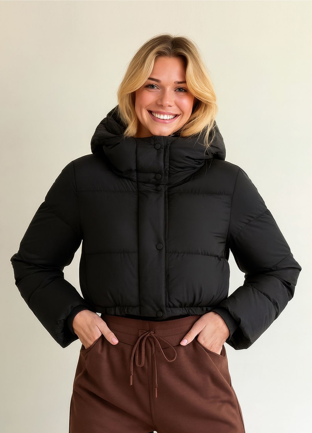 Colisco Cropped Down Jacket, Midnight, Color: Midnight, Size: 4