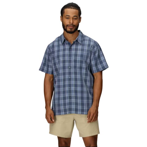 Marmot Men&#39;s Eldridge Short-Sleeve Shirt 14167, Color: Thunderhead Oliver Plaid, Size: M