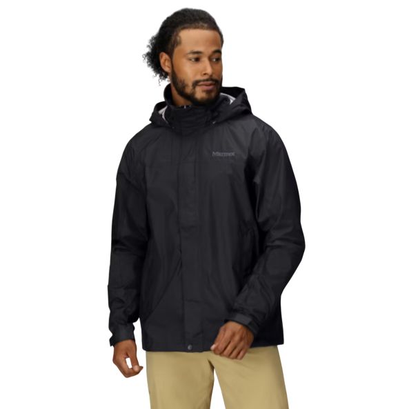 Men&#39;s PreCip Eco Rain Jacket, Color: Black, Size: L