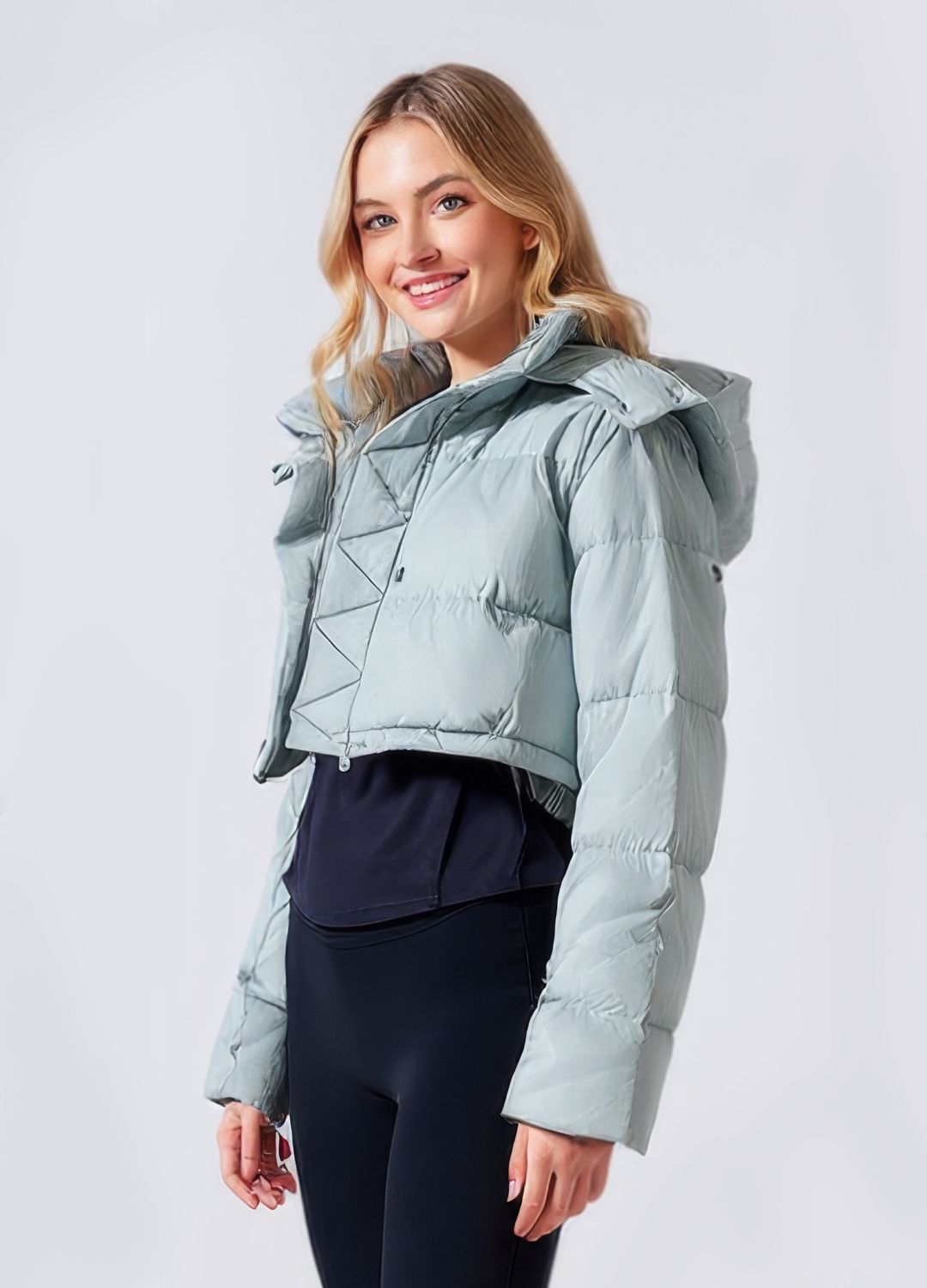 Colisco Cropped down jacket, Fog, Color: Fog, Size: 4