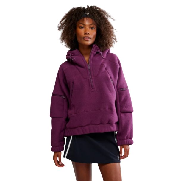 Wild And Free Fleece Pullover, Color: Black Cherry, Size: XS