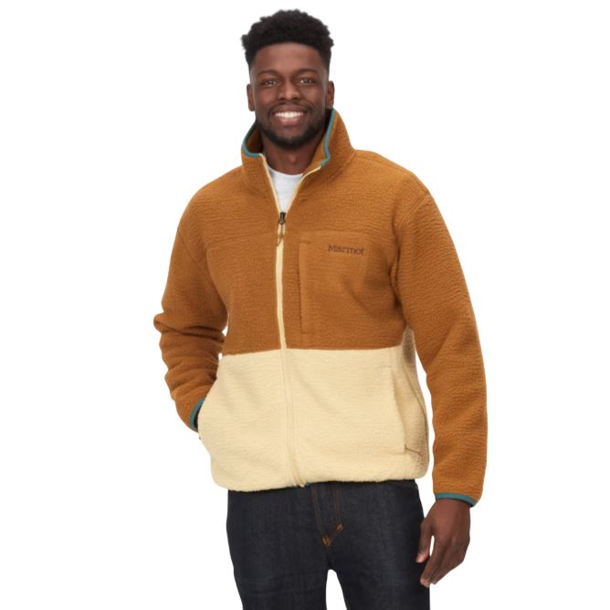 Marmot Men&#39;s Aros Fleece Jacket, Color: Hazel/Light Oak, Size: Medium