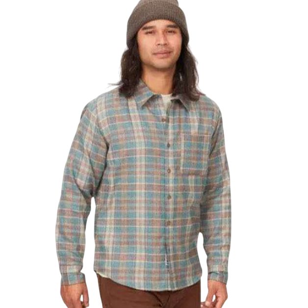 Fairfax Novelty Heathered Lightweight Flannel Shirt, Color: Dark Jungle, Size: Lager