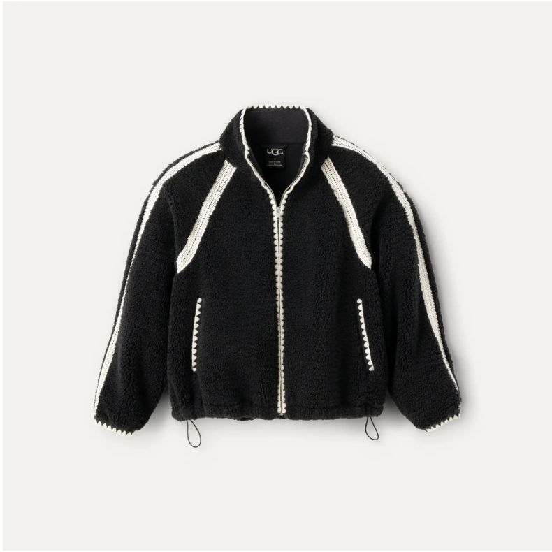 Women&#39;s Nikia Crochet UGGfluff Jacket, Black, Color: Black, Size: XS
