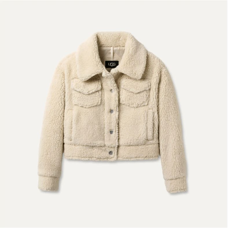 Women&#39;s Frankie Short Trucker Jacket, Natural Li, Color: Natural Li, Size: XS