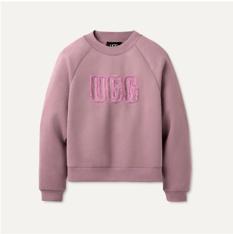 Women&#39;s UGG Logo Crewneck, Shadow, Color: Shadow, Size: XS