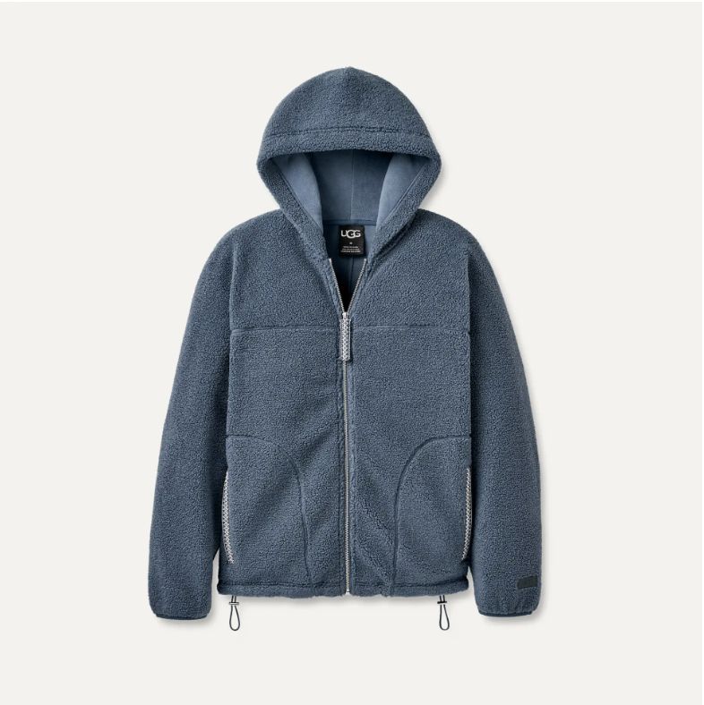 Men&#39;s UGGbraid Full Zip Hoodie, Dark Wave, Color: Dark Wave, Size: M