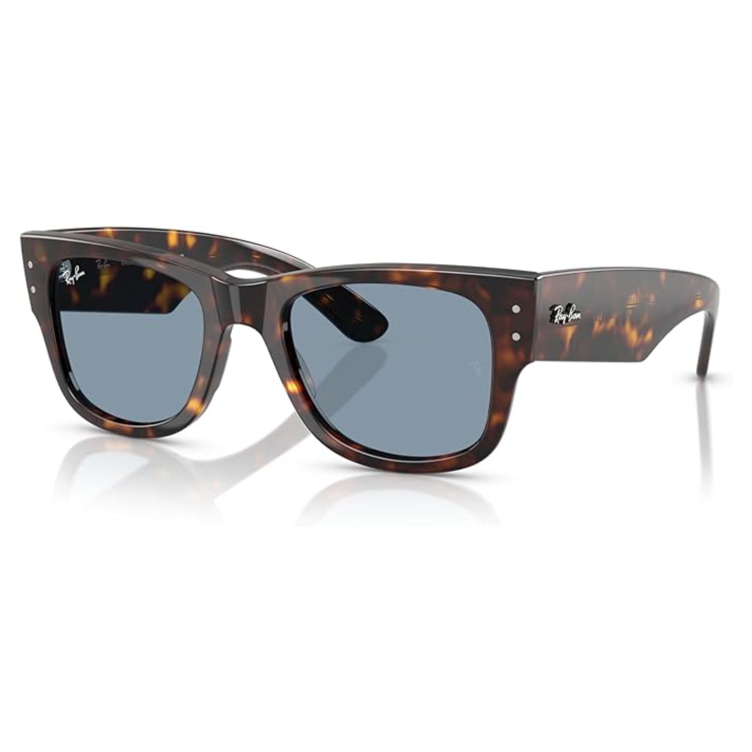 Mega Wayfarer Sunglasses., Color: Havana/Blue, Size: O/S