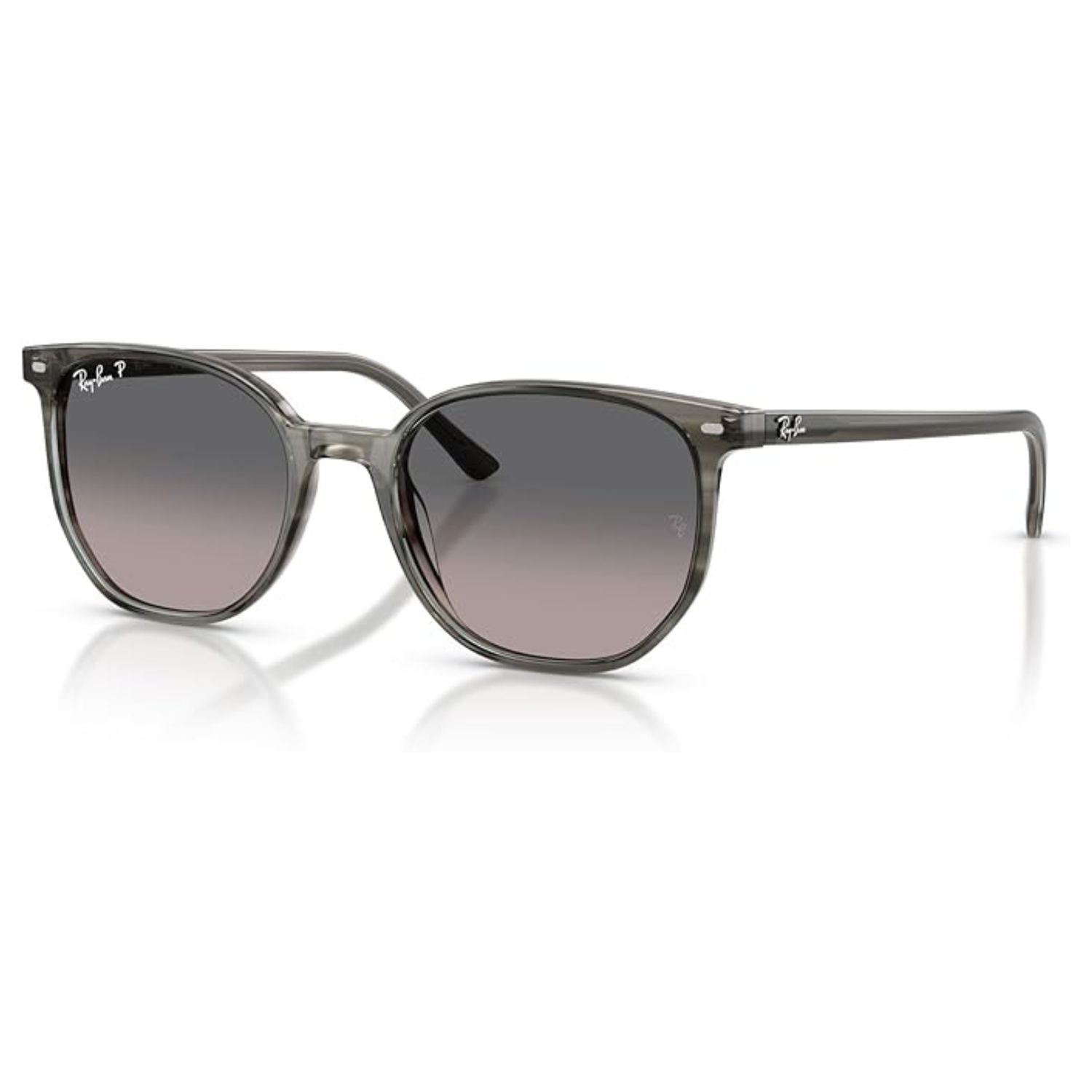 Elliot Sunglasses, Striped Grey, Color: Polarized Grey Gradient, Size: O/S