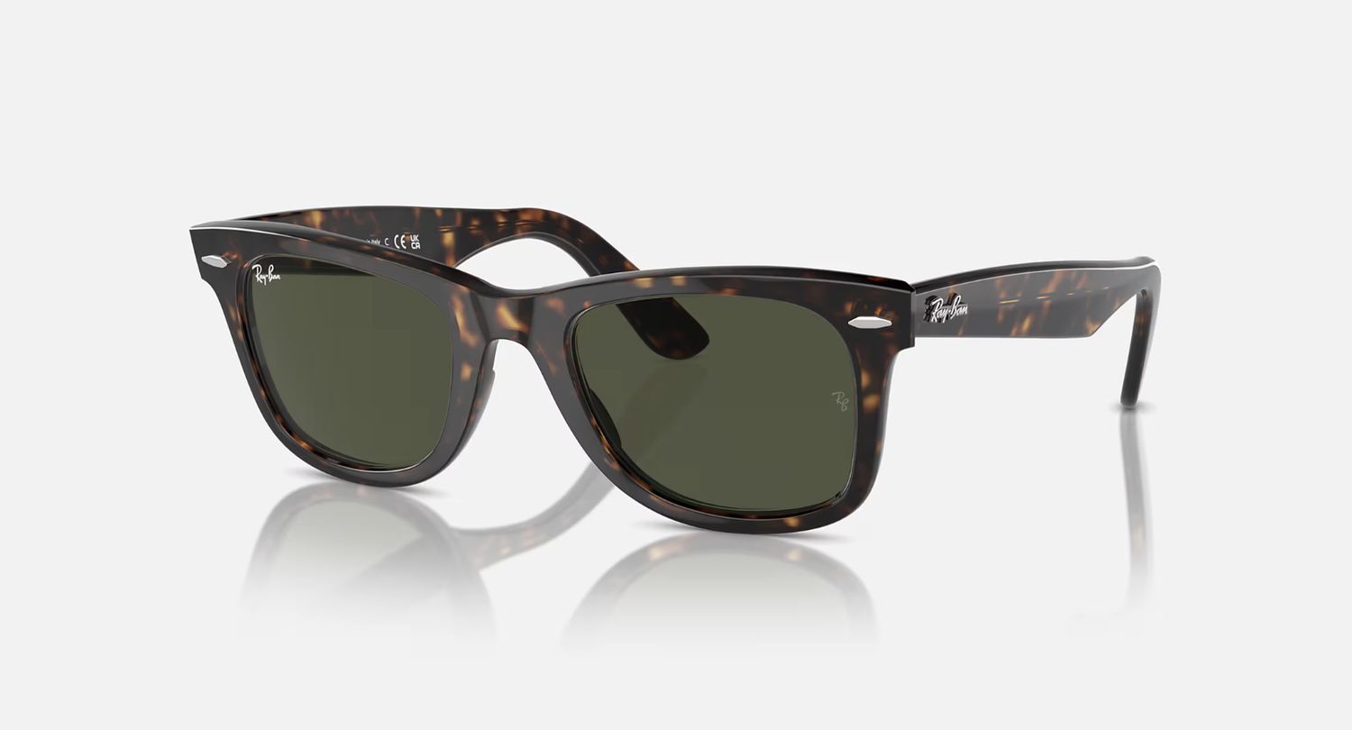 Wayfarer Dark Havana, Multicolor W/Green, Color: Multicolor W/Green, Size: O/S