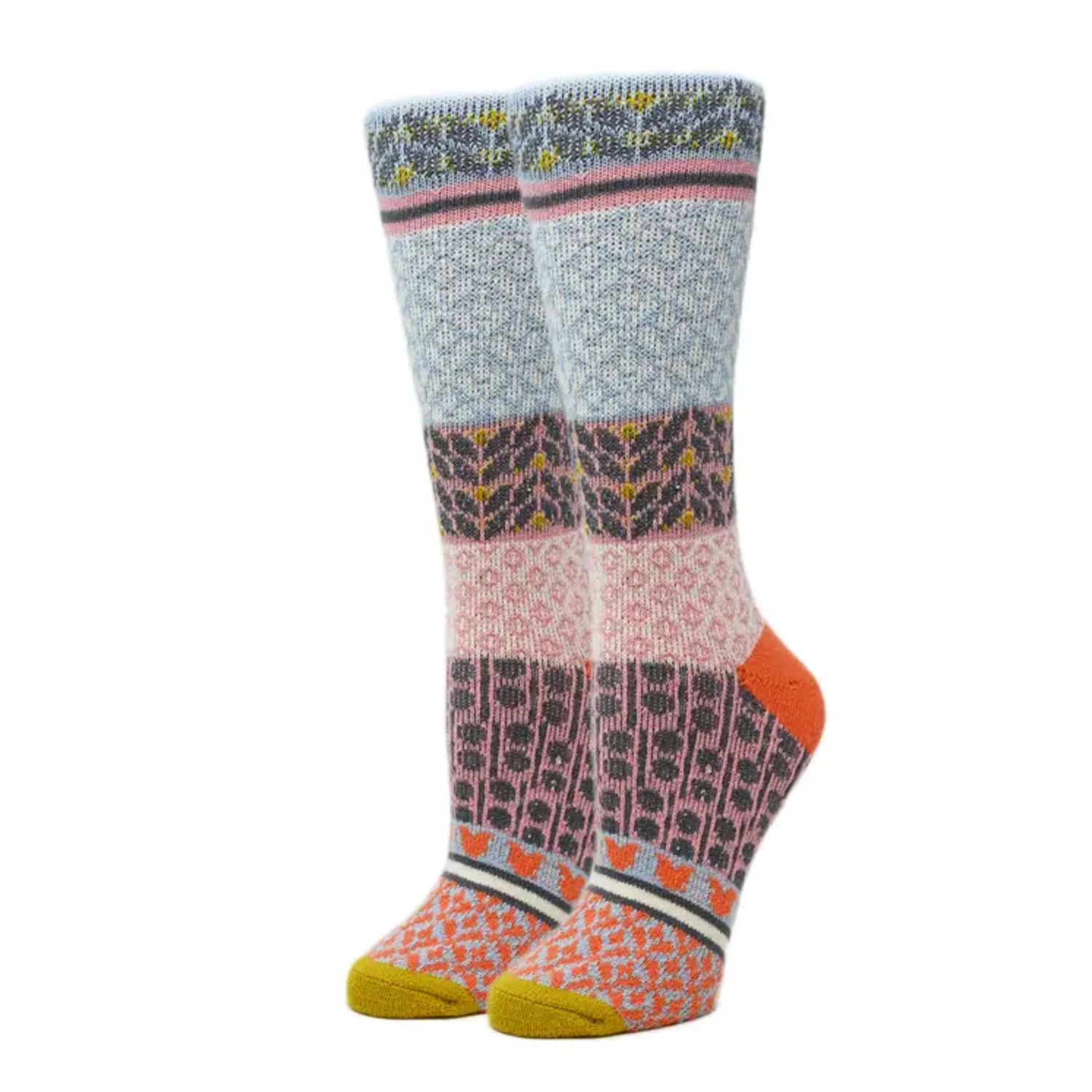 Ava | Women's Fuzzy Pattern Crew Socks