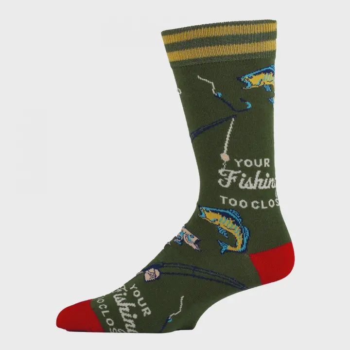 Gone Fishing | Men's Cotton Crew Funny Socks